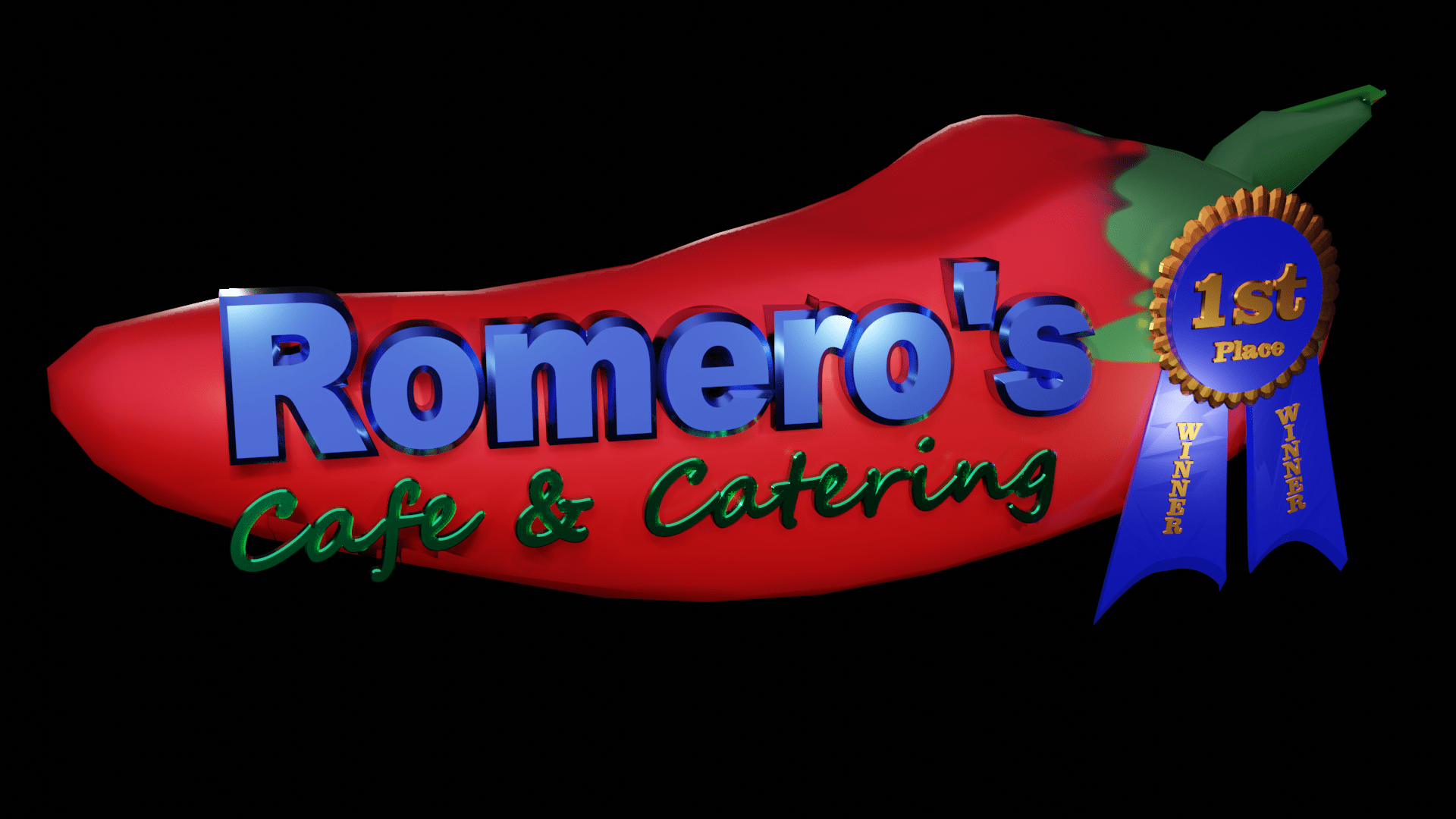 Romero's Cafe & Catering 3d Holographic Logo