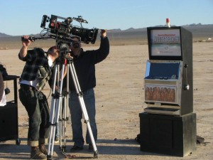 Sports Illustrated Model Search Promotional Slot Machine at a dry lake bed near Las Vegas, NV Photo IMG_7996
