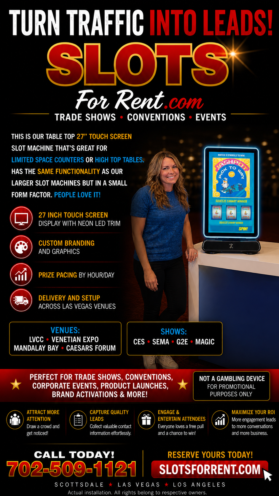 27 inch touchscreen countertop slot machine rental